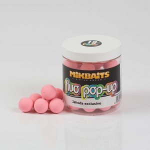Mikbaits Fluo Pop up 250ml Strawberry exclusive 14mm